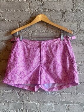 Orlebar Brown Pink Leaf-Print Swim Trunks